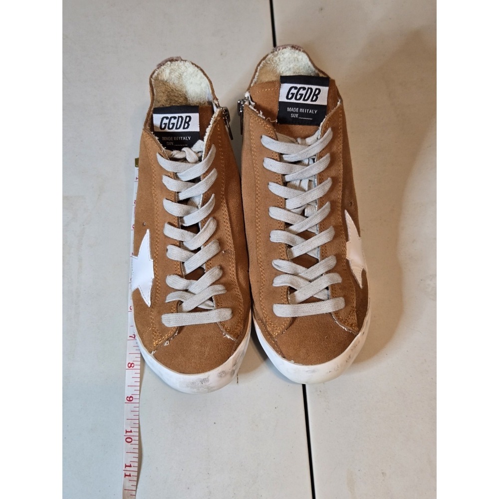 Golden Goose Francy Suede High Top Sneakers Brown White Star Zip Made in Italy